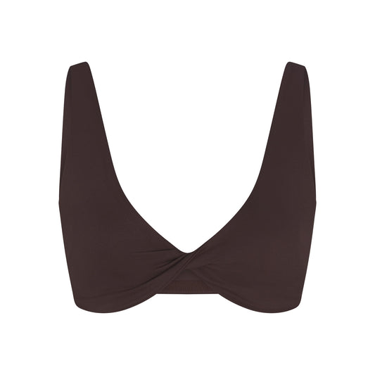 NikeSKIMS MATTE TWIST-FRONT BRA | DARK SEPIA