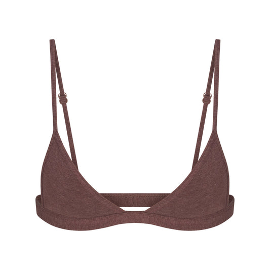 EVERYDAY COTTON TRIANGLE BRALETTE | COCOA HEATHER