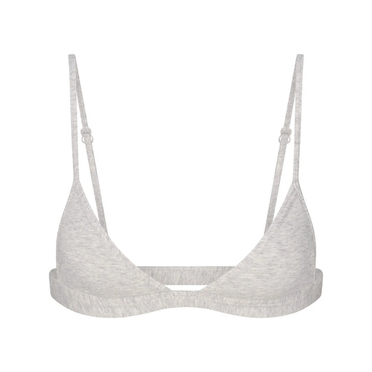 EVERYDAY COTTON TRIANGLE BRALETTE | LIGHT HEATHER GREY