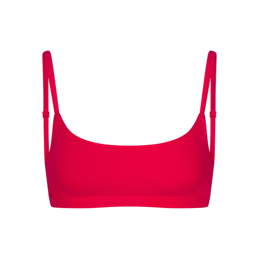 EVERYDAY COTTON SCOOP BRALETTE | CARMINE