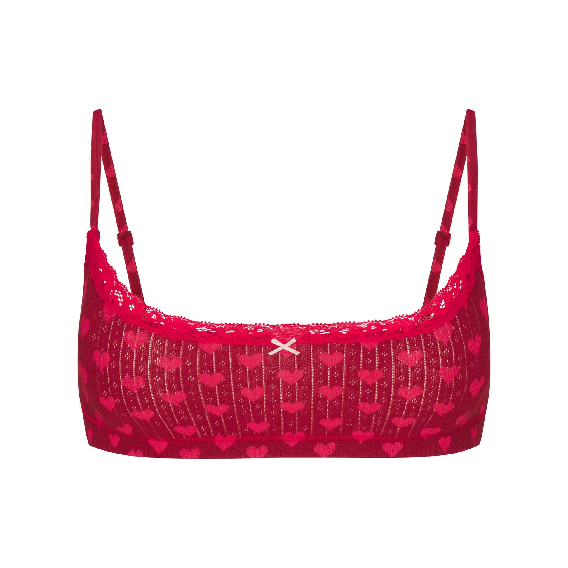 LIGHTWEIGHT COTTON POINTELLE SCOOP BRALETTE | BRICK HEART HALFDROP