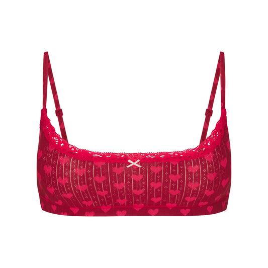 LIGHTWEIGHT COTTON POINTELLE SCOOP BRALETTE | BRICK HEART HALFDROP