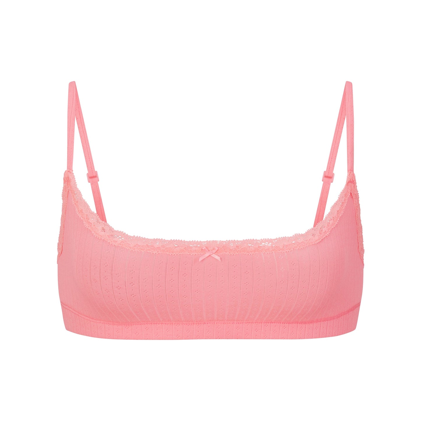LIGHTWEIGHT COTTON POINTELLE SCOOP BRALETTE | MELON TONAL