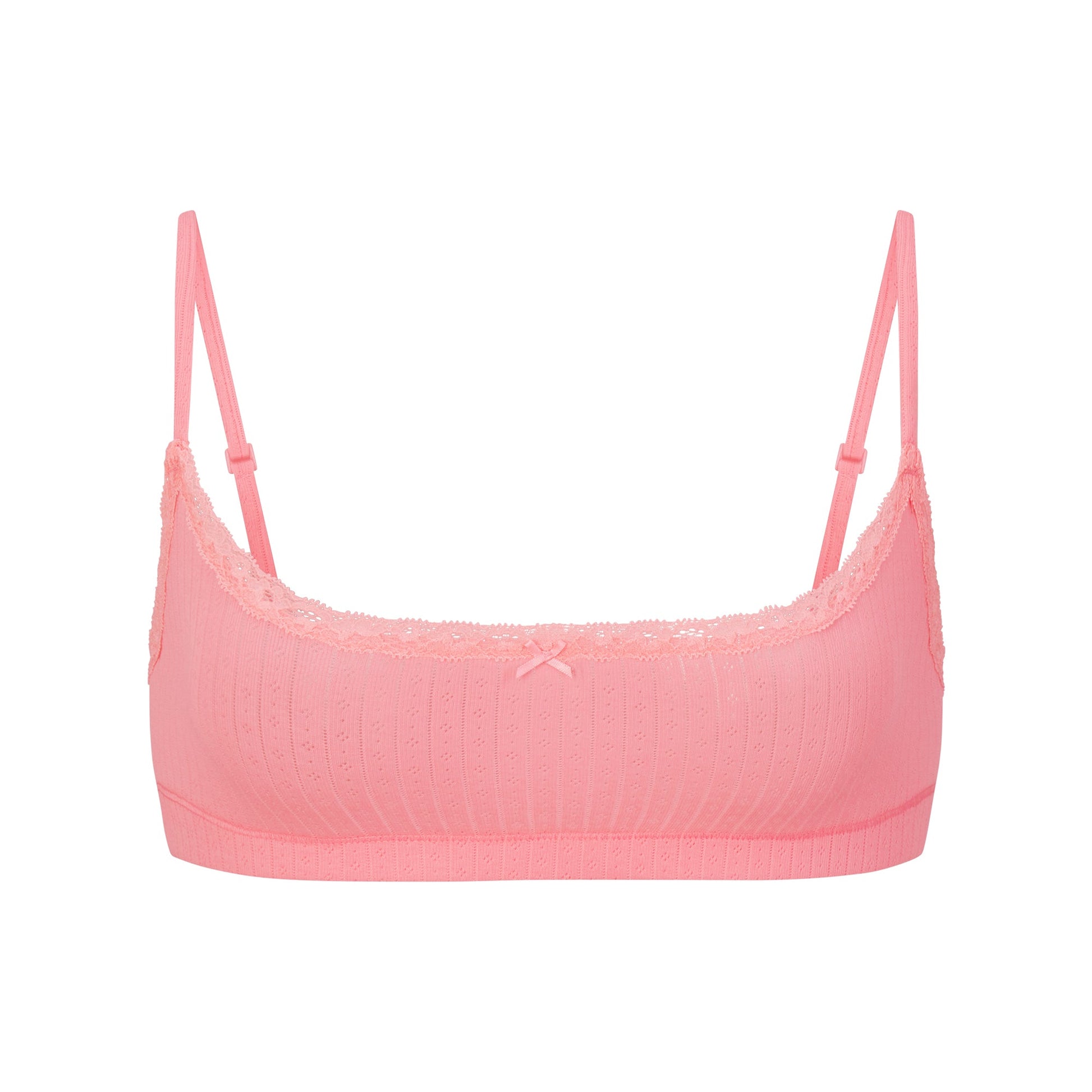 LIGHTWEIGHT COTTON POINTELLE SCOOP BRALETTE | MELON TONAL