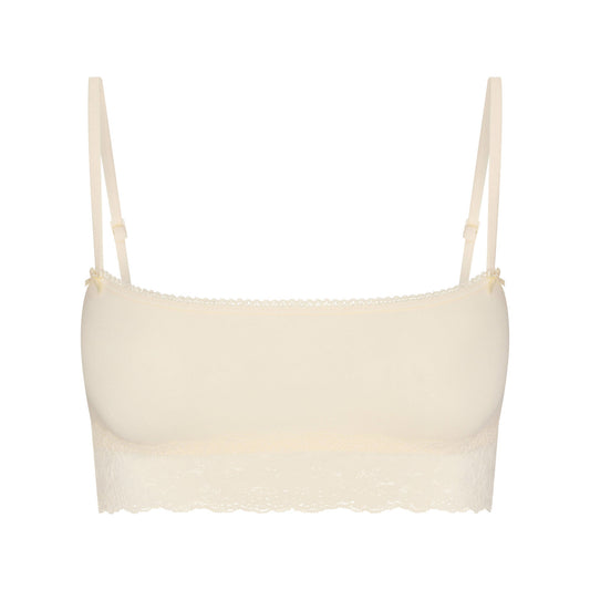LIGHTWEIGHT COTTON STRAIGHT NECK BRALETTE | BUTTER TONAL