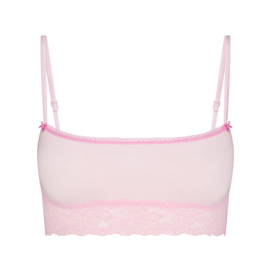 LIGHTWEIGHT COTTON STRAIGHT NECK BRALETTE | CHERRY BLOSSOM TONAL