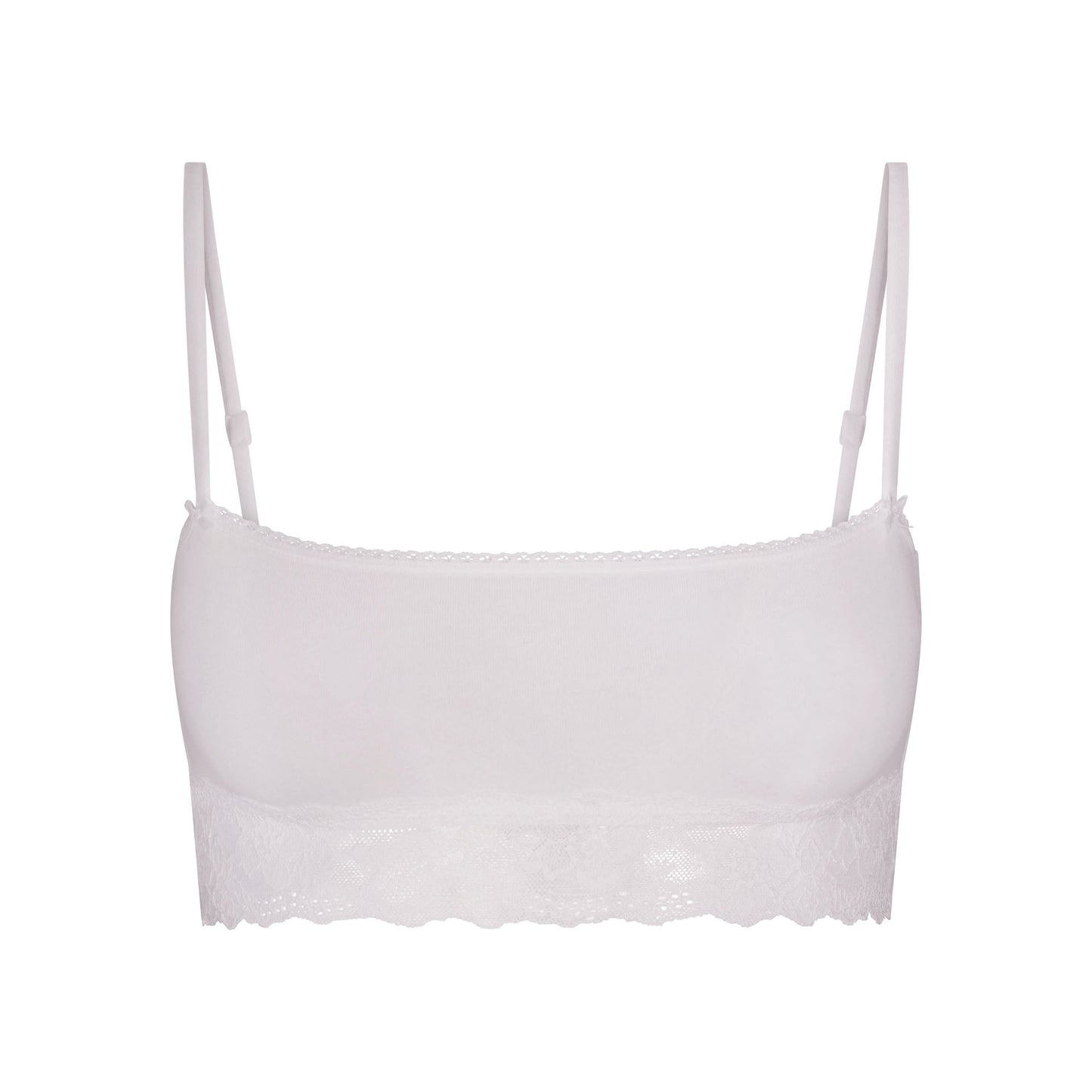 LIGHTWEIGHT COTTON STRAIGHT NECK BRALETTE | SNOW