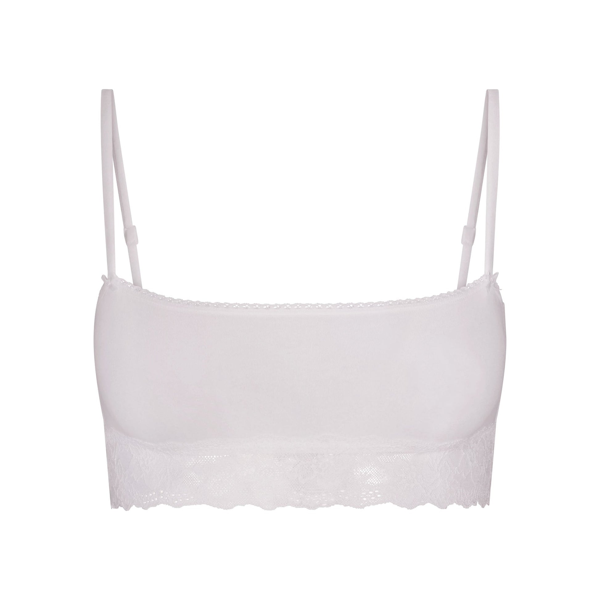 LIGHTWEIGHT COTTON STRAIGHT NECK BRALETTE | SNOW