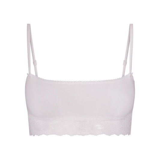 LIGHTWEIGHT COTTON STRAIGHT NECK BRALETTE | SNOW