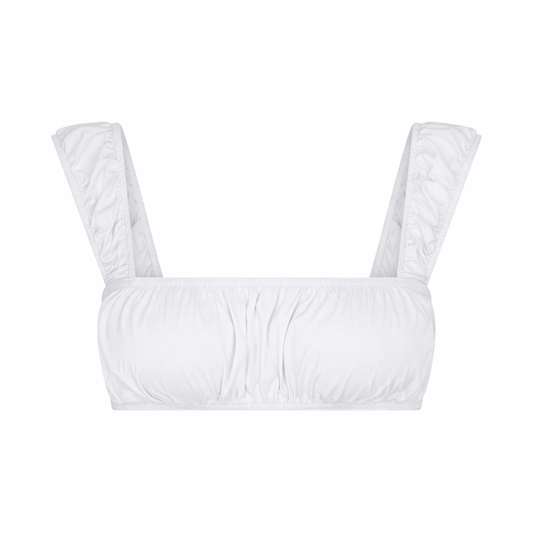 POPLIN APPAREL BRALETTE | SNOW
