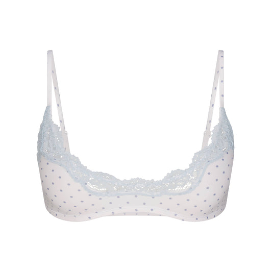 FITS EVERYBODY LACE SCOOP BRALETTE | SLATE PIN DOT PRINT