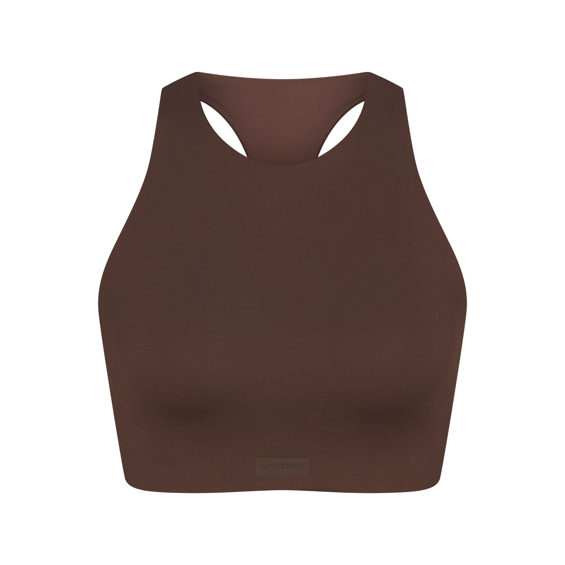 NikeSKIMS MATTE HIGH NECK BRA | DARK SEPIA