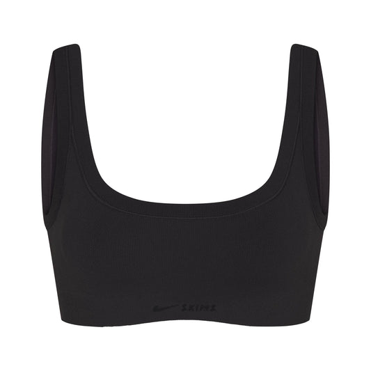NikeSKIMS VINTAGE SEAMLESS SCOOP NECK BRA | OBSIDIAN