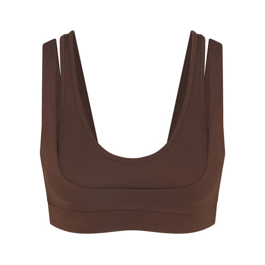 NikeSKIMS MATTE DOUBLE STRAP SCOOP BRA | DARK SEPIA