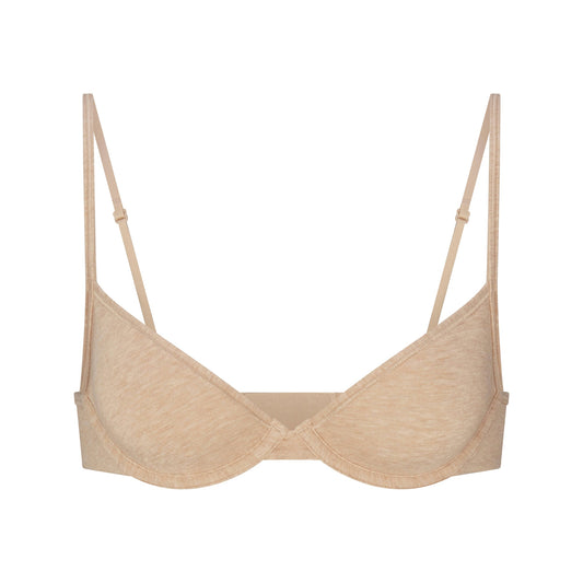 EVERYDAY COTTON UNLINED DEMI BRA | CLAY HEATHER