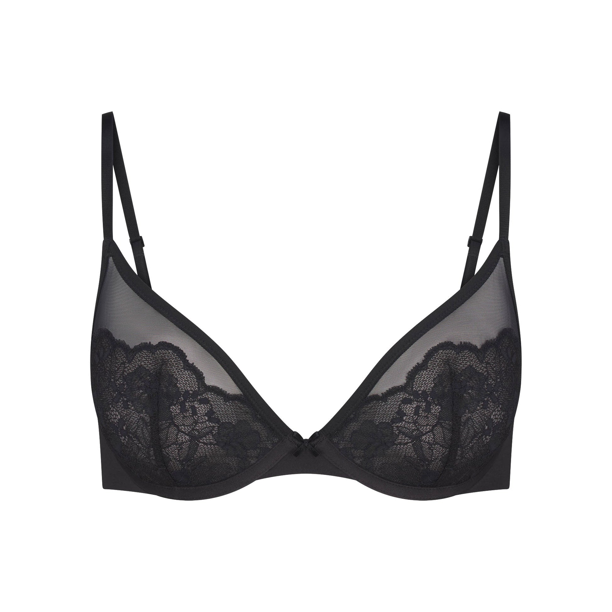SKIMS LACE UNLINED DEMI BRA | ONYX