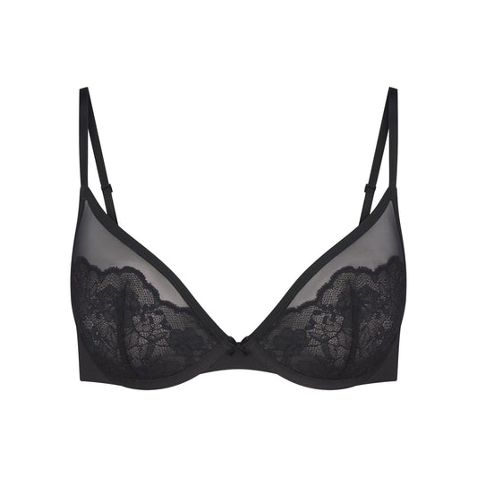 SKIMS LACE UNLINED DEMI BRA | ONYX