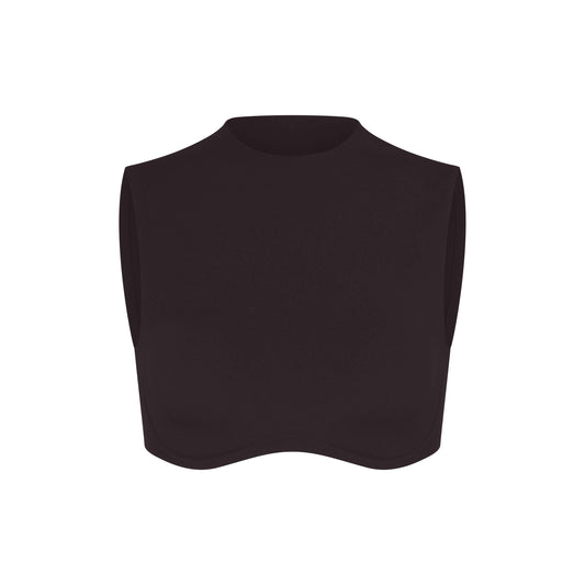 NikeSKIMS STUDIO STRETCH MOCK NECK BRA TOP | DARK ROAST
