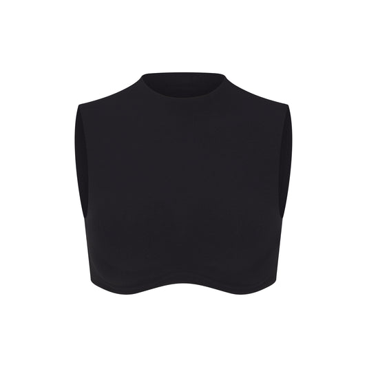 NikeSKIMS STUDIO STRETCH MOCK NECK BRA TOP | OBSIDIAN
