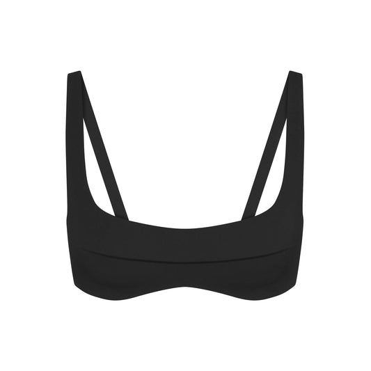 NikeSKIMS STUDIO STRETCH SEAM FRONT MICRO BRA | OBSIDIAN