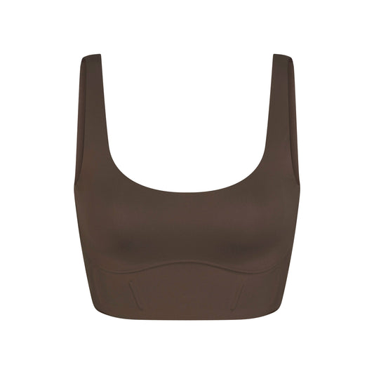 NikeSKIMS MATTE LONGLINE CORSET BRA | DARK SEPIA