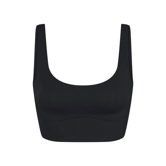 NikeSKIMS MATTE LONGLINE CORSET BRA | OBSIDIAN