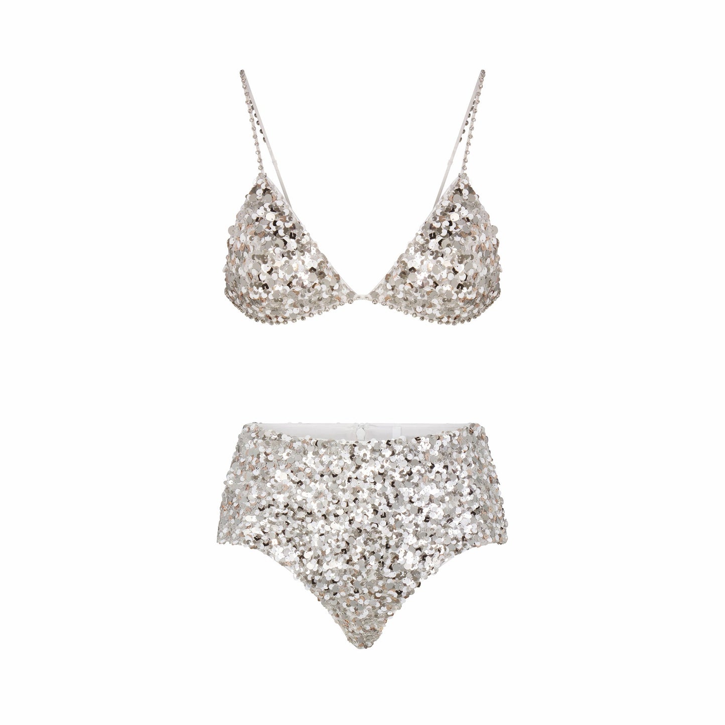 NOVELTY INTIMATES SEQUIN BRALETTE AND HIPSTER SET | SNOW