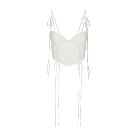 ULTRA FINE MESH BOW CORSET | IVORY
