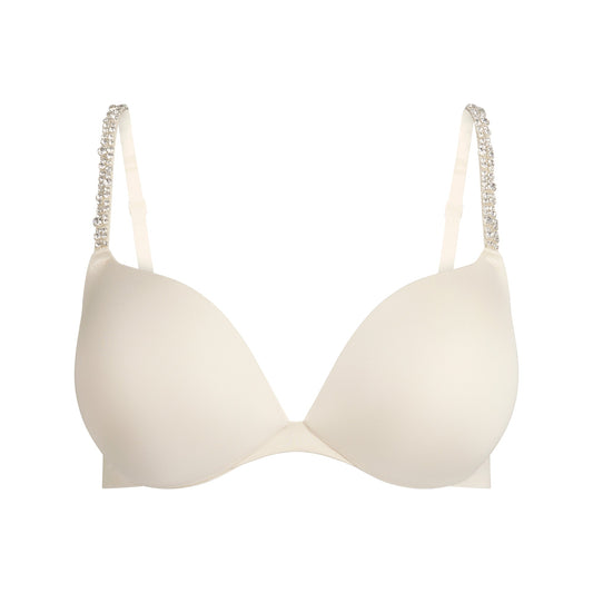 SKIMS ULTIMATE RHINESTONE TEARDROP PUSH-UP BRA | ECRU