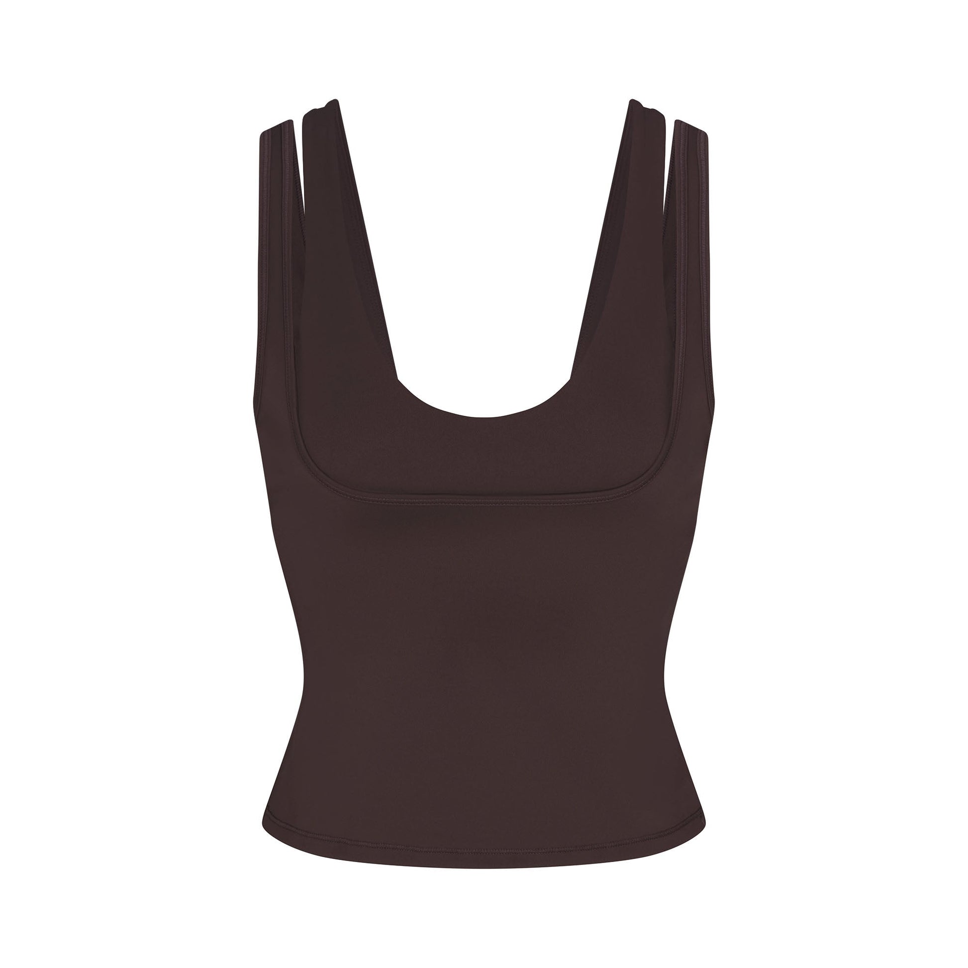 NikeSKIMS MATTE DOUBLE STRAP SCOOP TANK | DARK SEPIA