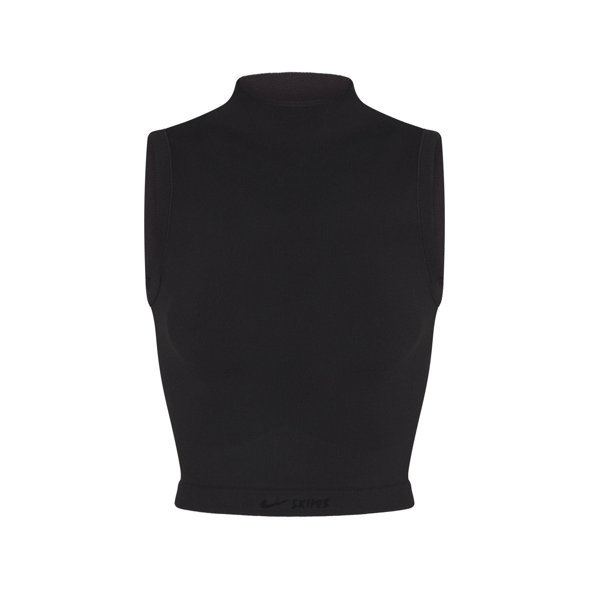 NikeSKIMS VINTAGE SEAMLESS MOCK NECK BRA TOP | OBSIDIAN
