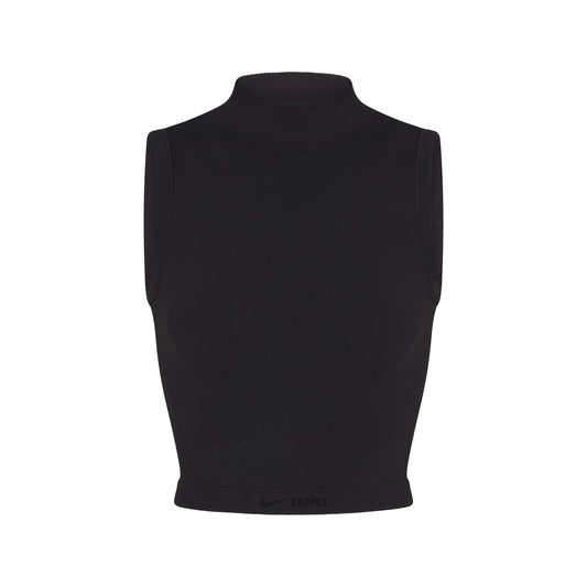 NikeSKIMS VINTAGE SEAMLESS MOCK NECK BRA TOP | OBSIDIAN
