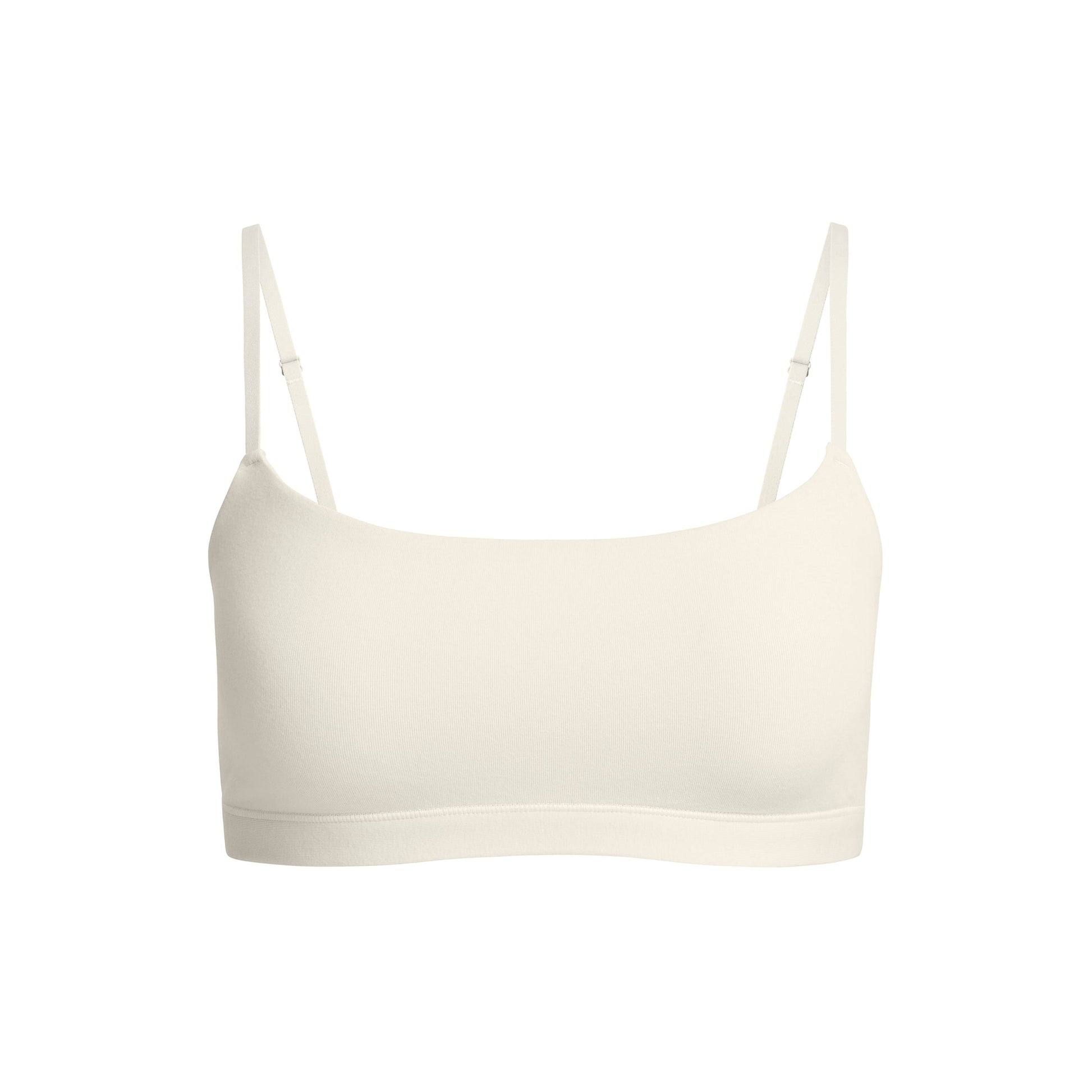 COTTON JERSEY SCOOP BRALETTE | BONE