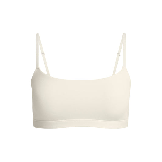 COTTON JERSEY SCOOP BRALETTE | BONE