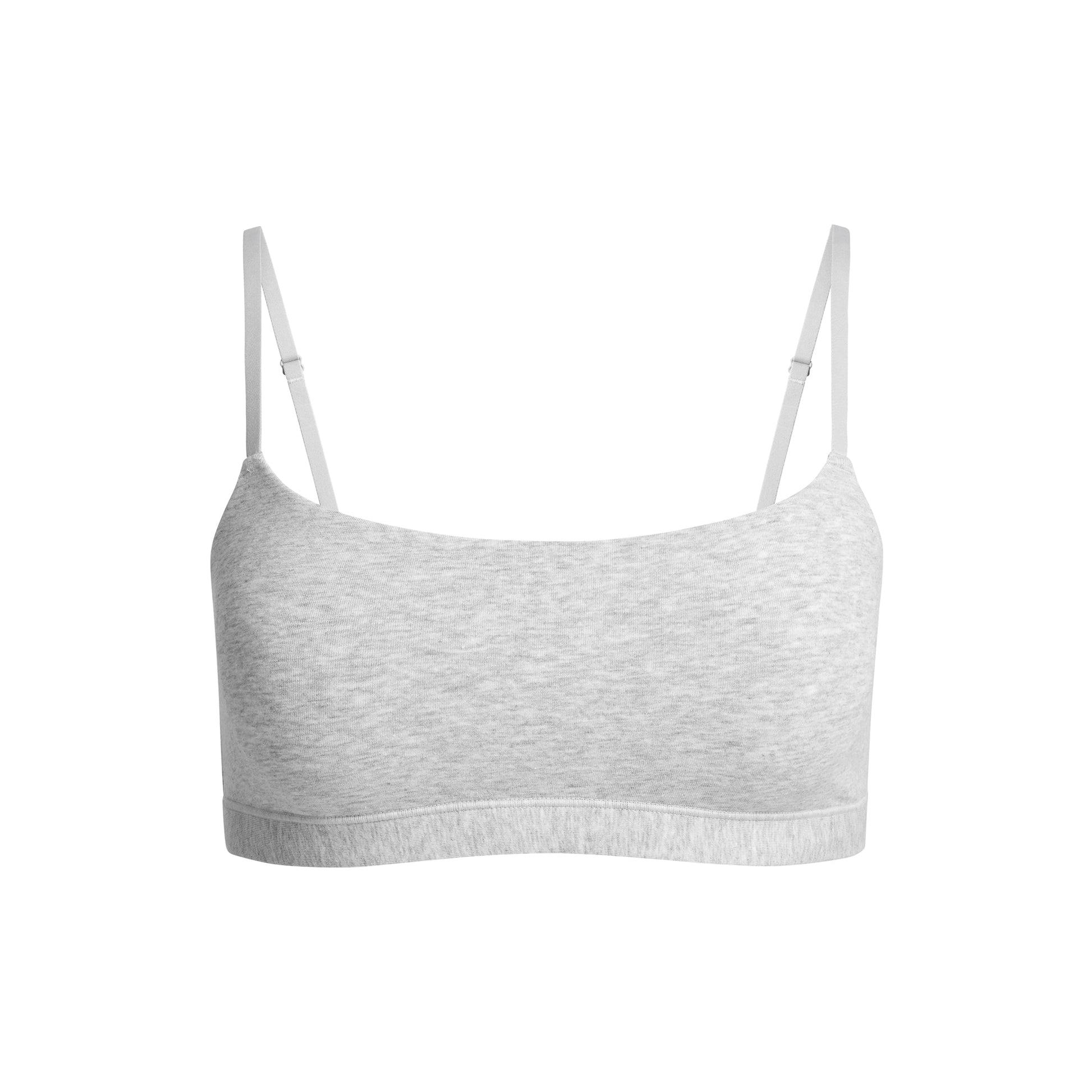COTTON JERSEY SCOOP BRALETTE | LIGHT HEATHER GREY