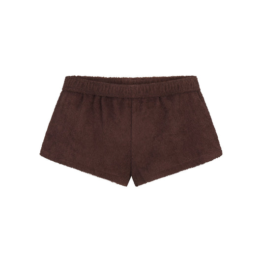 TERRY COVER-UPS FOLDOVER SHORT | DARK SEPIA