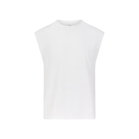 HEAVYWEIGHT COTTON MENS CROPPED MUSCLE TANK | CHALK