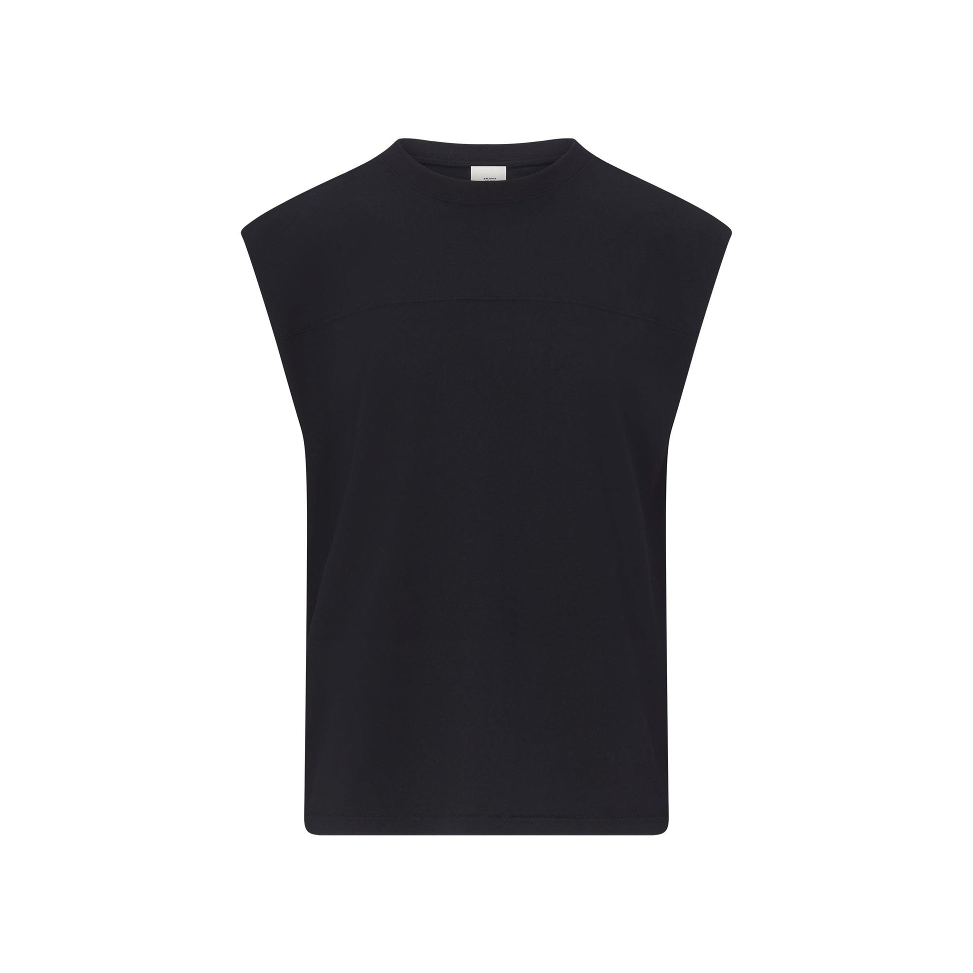 HEAVYWEIGHT COTTON MENS CROPPED MUSCLE TANK | OBSIDIAN