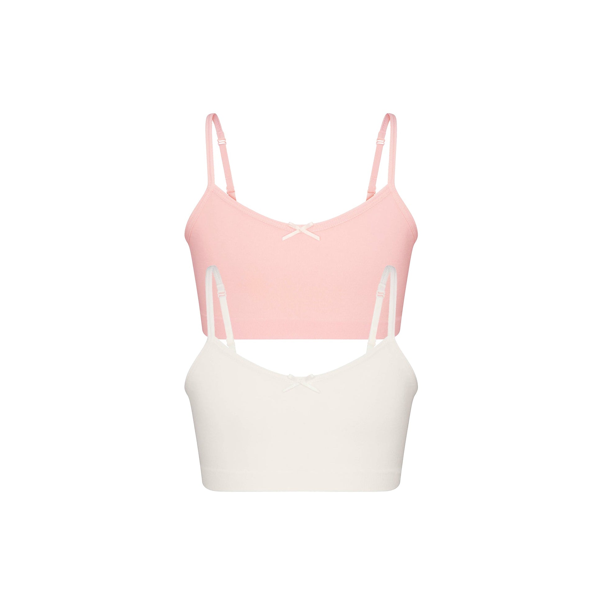 COTTON SEAMLESS JUNIORS BRALETTE 2-PACK | MARBLE AND BALLET