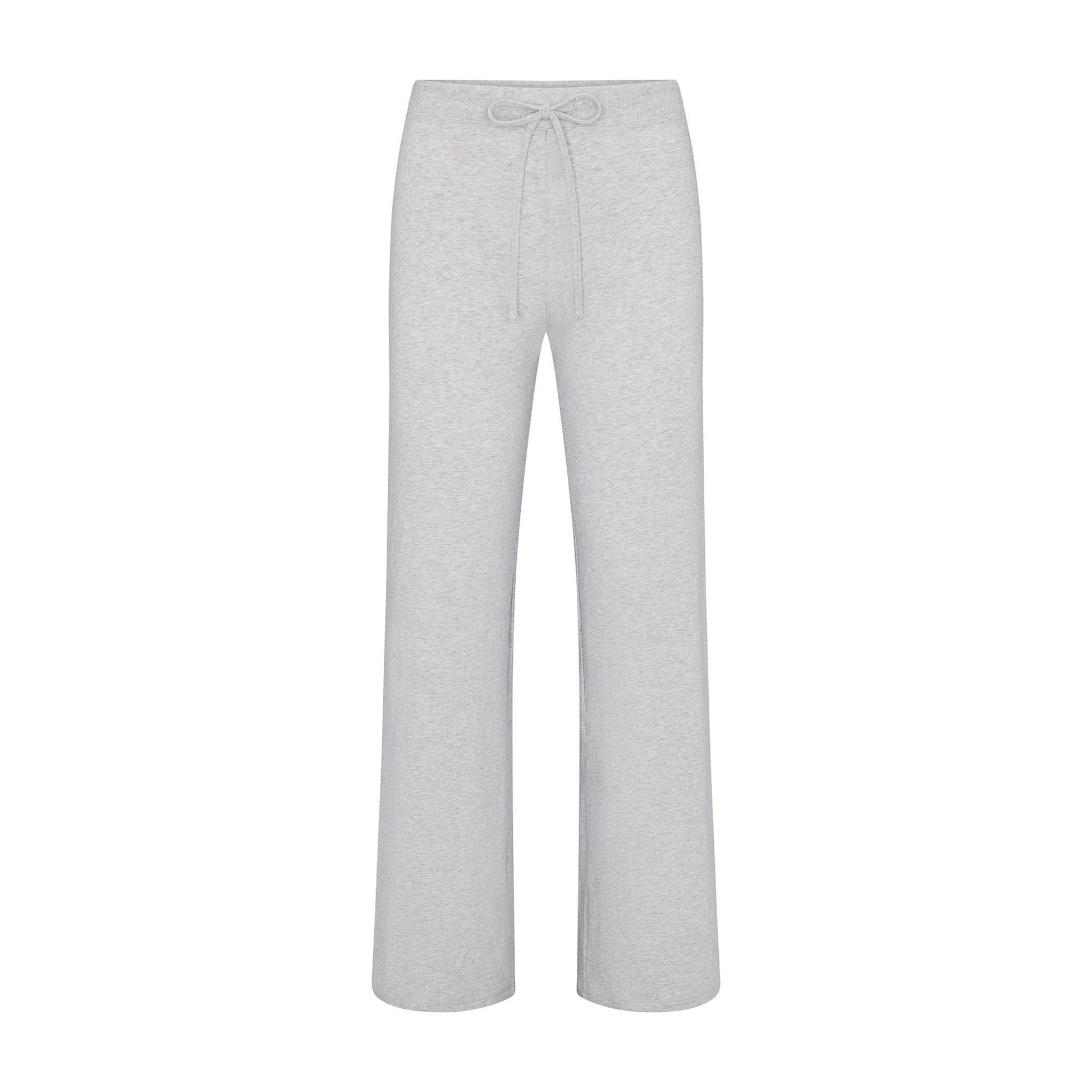 COTTON JERSEY STRAIGHT LEG PANT | LIGHT HEATHER GREY