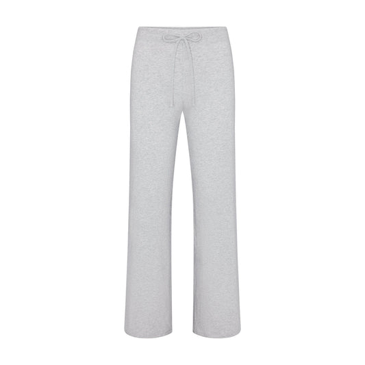 COTTON JERSEY STRAIGHT LEG PANT | LIGHT HEATHER GREY