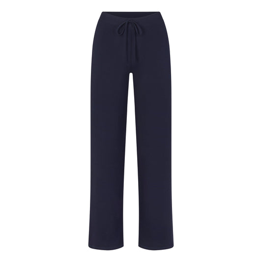 COTTON JERSEY STRAIGHT LEG PANT | NAVY