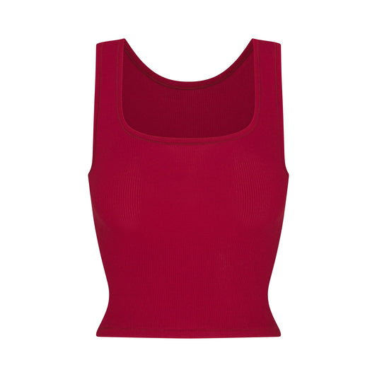 COTTON RIB TANK | BRICK