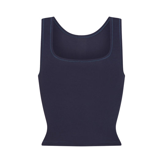 COTTON RIB TANK | NAVY