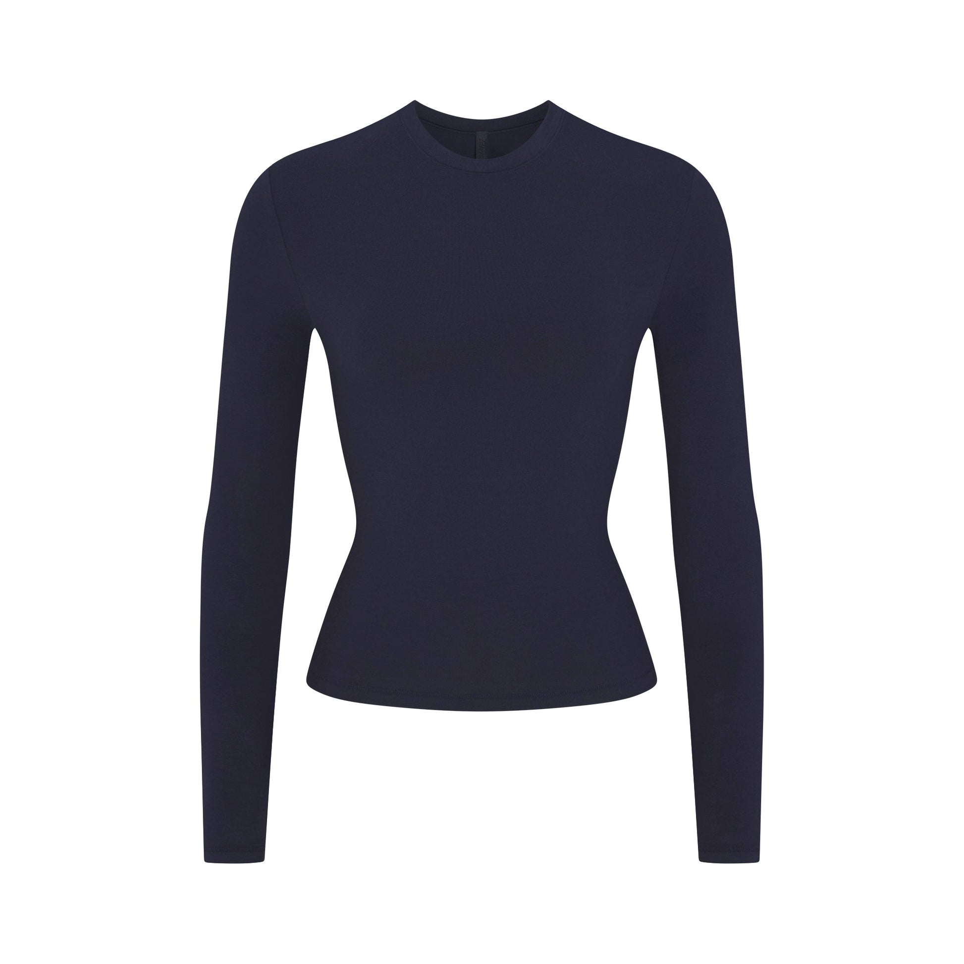 COTTON JERSEY LONG SLEEVE T-SHIRT | NAVY