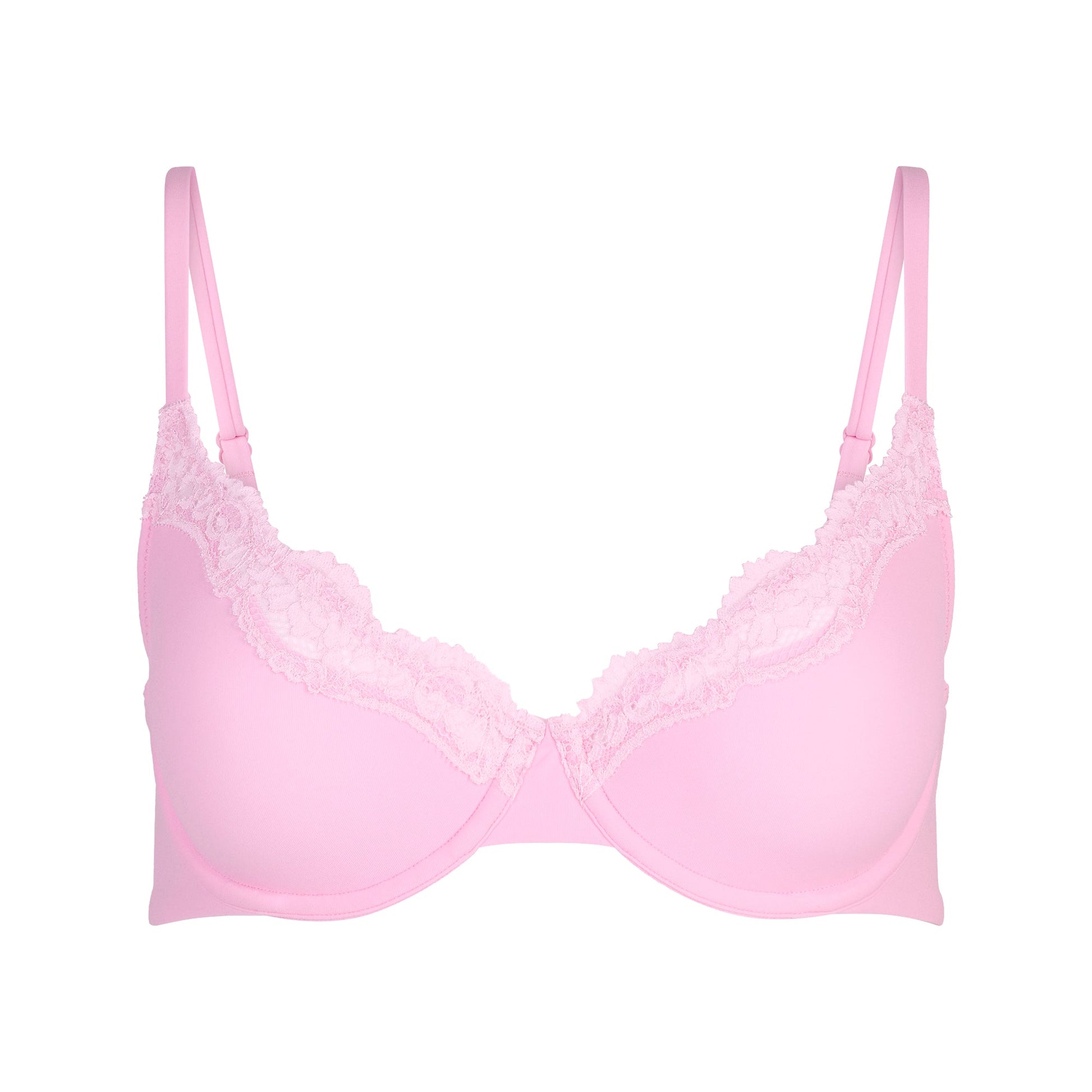 FITS EVERYBODY LACE UNLINED SCOOP BRA | BUBBLE GUM TONAL