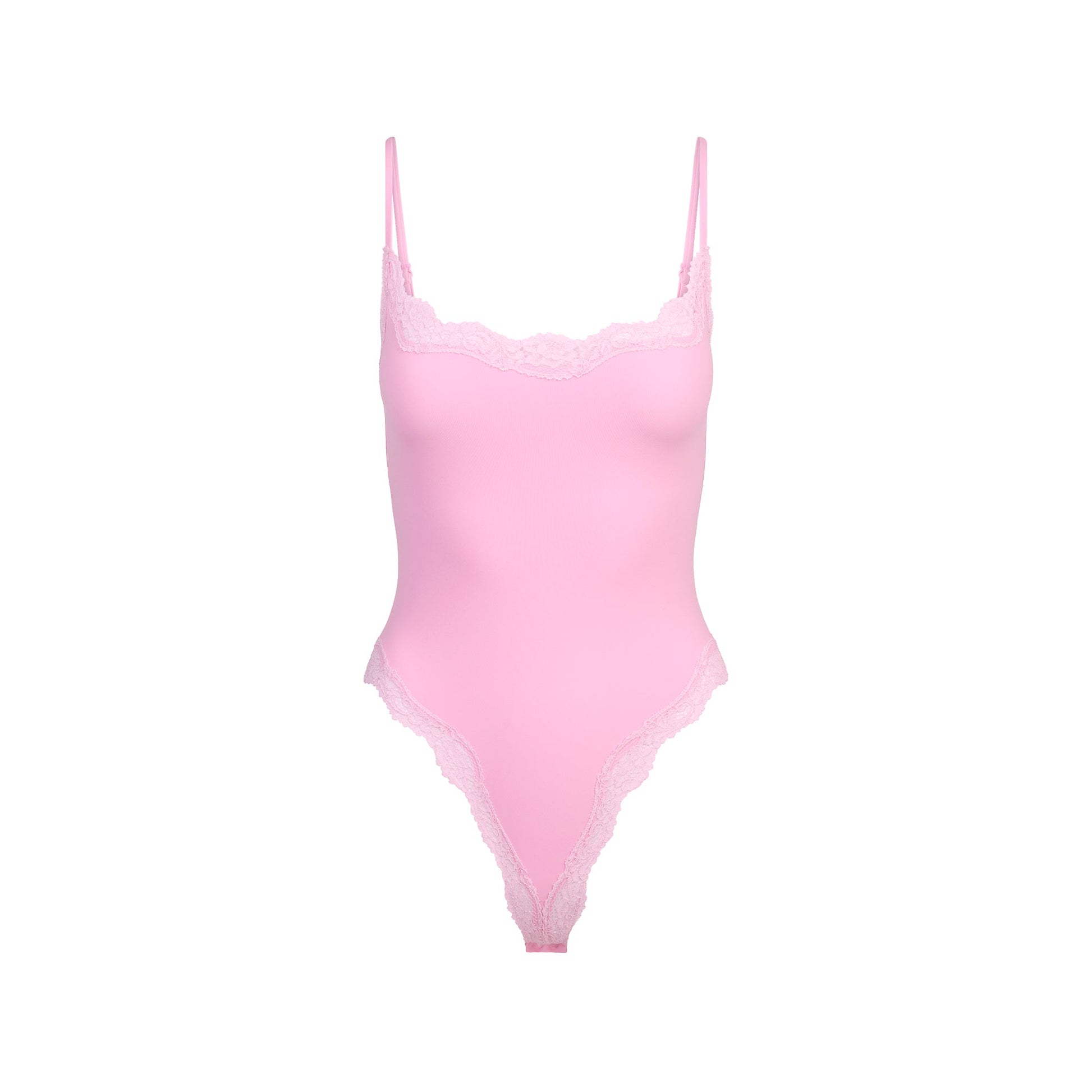 FITS EVERYBODY LACE CAMI BODYSUIT | BUBBLE GUM TONAL