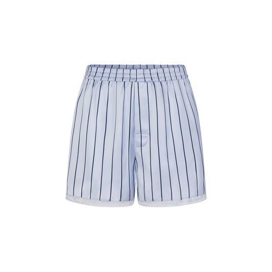 WOVEN SHINE LACE BOXER | PERIWINKLE WIDE STRIPE