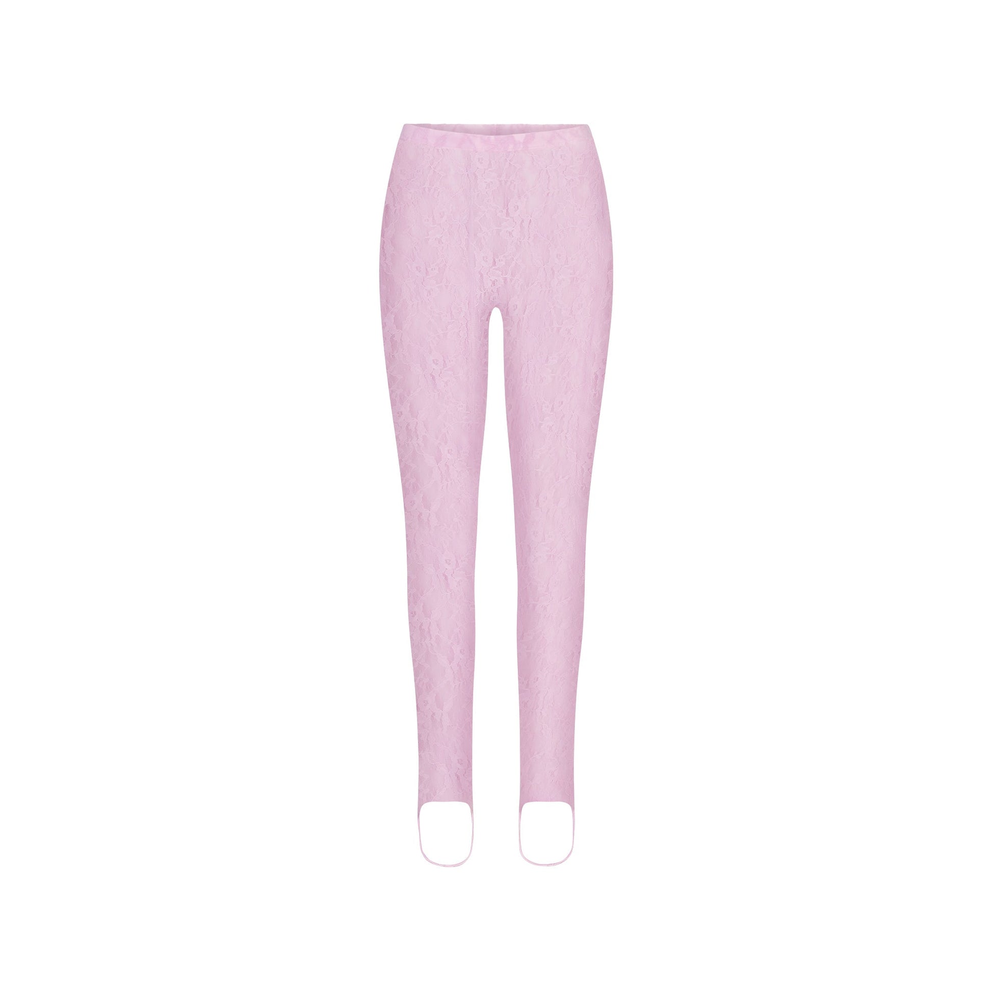 STRETCH LACE STIRRUP LEGGING | BABY PINK