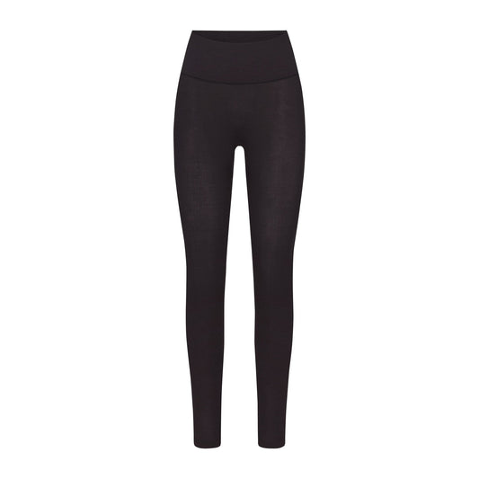 WOOL RIB HIGH-WAISTED LEGGING | OBSIDIAN